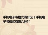 手机电子书格式有什么（手机电子书格式有哪几种?）