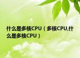 什么是多核CPU（多核CPU,什么是多核CPU）