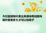 今日更新粽叶煮出来很绿有问题吗 粽叶要煮多久才可以包粽子