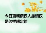 今日更新债权人撤销权是怎样规定的