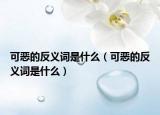 可恶的反义词是什么（可恶的反义词是什么）