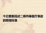 今日更新简述二级丙等医疗事故的赔偿标准