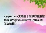 xyqsvc.exe无响应（玩梦幻西游时,出现 XYQSVC.exe产生了错误 该怎么处理）
