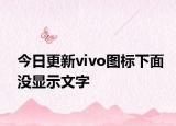 今日更新vivo图标下面没显示文字