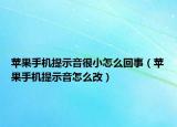 苹果手机提示音很小怎么回事（苹果手机提示音怎么改）