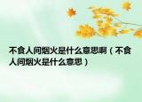 不食人间烟火是什么意思啊（不食人间烟火是什么意思）