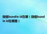 微信bundle id在哪（微信bundle id在哪里）
