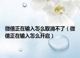 微信正在输入怎么取消不了（微信正在输入怎么开启）