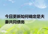 今日更新如何确定是夫妻共同债务
