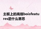 主板上的高级boisfeatures是什么意思