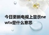 今日更新电视上显示newtv是什么意思