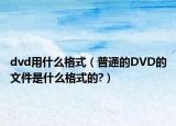 dvd用什么格式（普通的DVD的文件是什么格式的?）