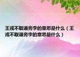 王戎不取道旁李的意思是什么（王戎不取道旁李的意思是什么）