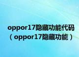 oppor17隐藏功能代码（oppor17隐藏功能）