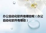 办公自动化软件有哪些呢（办公自动化软件有哪些）