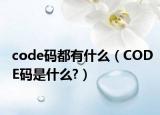 code码都有什么（CODE码是什么?）