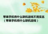 苹果手机有什么联机游戏不用实名（苹果手机有什么联机游戏）