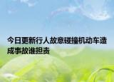 今日更新行人故意碰撞机动车造成事故谁担责