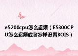 e5200cpu怎么超频（E5300CPU怎么超频或者怎样设置BOIS）