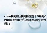 cpue系列和g系列的区别（G系列CPU比E系列有什么优缺点?哪个更好啊?）