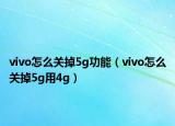 vivo怎么关掉5g功能（vivo怎么关掉5g用4g）