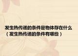 发生热传递的条件是物体存在什么（发生热传递的条件有哪些）