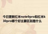 今日更新红米note9pro和红米k30pro哪个好主要区别是什么