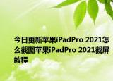 今日更新苹果iPadPro 2021怎么截图苹果iPadPro 2021截屏教程