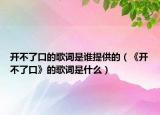 开不了口的歌词是谁提供的（《开不了口》的歌词是什么）