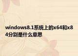 windows8.1系统上的x64和x84分别是什么意思