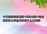 今日更新购房流程#买房贷款#商业贷款和公积金贷款有什么区别呢