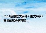 mp3音量放大软件（加大mp3音量的软件有哪些）