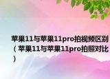 苹果11与苹果11pro拍视频区别（苹果11与苹果11pro拍照对比）