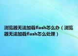 浏览器无法加载flash怎么办（浏览器无法加载flash怎么处理）