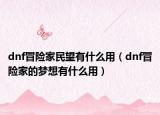 dnf冒险家民望有什么用（dnf冒险家的梦想有什么用）
