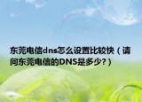 东莞电信dns怎么设置比较快（请问东莞电信的DNS是多少?）