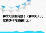 种太阳歌曲背景（《种太阳》儿歌的创作背景是什么）