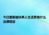 今日更新被扶养人生活费有什么法律规定