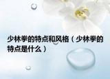 少林拳的特点和风格（少林拳的特点是什么）