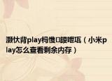 灏忕背play杩愯鍐呭瓨（小米play怎么查看剩余内存）