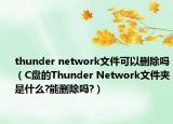 thunder network文件可以删除吗（C盘的Thunder Network文件夹是什么?能删除吗?）