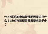 win7系统对电脑硬件配置要求是什么（win7电脑硬件配置要求是多少）