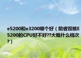 e5200和e3200哪个好（酷睿双核E5200的CPU好不好??大概什么档次?）