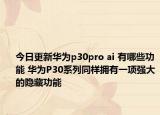 今日更新华为p30pro ai 有哪些功能 华为P30系列同样拥有一项强大的隐藏功能