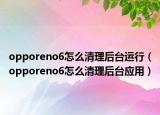 opporeno6怎么清理后台运行（opporeno6怎么清理后台应用）