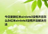 今日更新红米airdots3没有声音怎么办红米airdots3没有声音解决方法