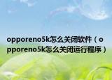 opporeno5k怎么关闭软件（opporeno5k怎么关闭运行程序）