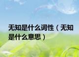 无知是什么词性（无知是什么意思）