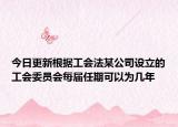 今日更新根据工会法某公司设立的工会委员会每届任期可以为几年