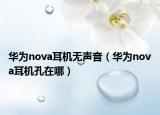 华为nova耳机无声音（华为nova耳机孔在哪）